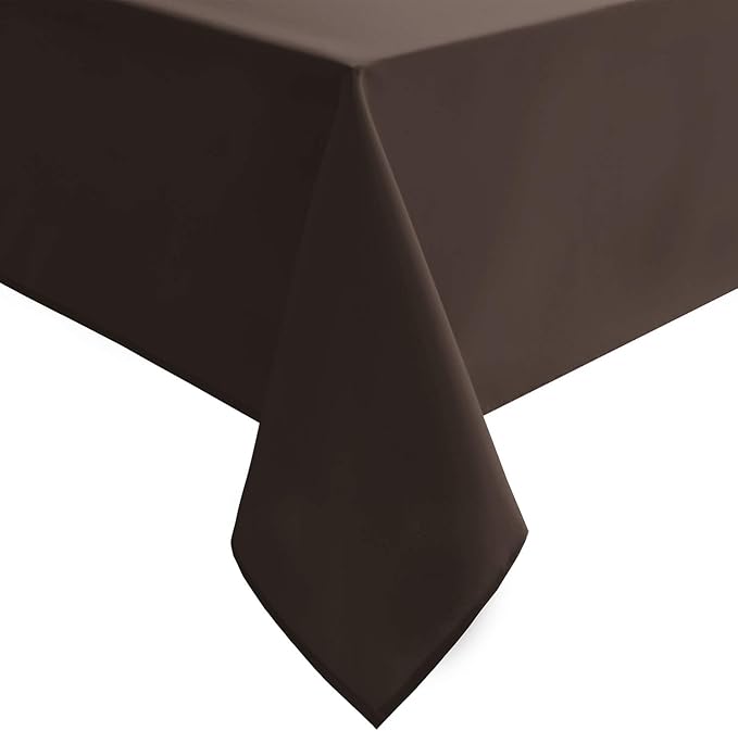 Hiasan Waterproof Tablecloth Rectangle - Washable Fabric Table Cloth for Dining Room Kitchen Birthday Party and Outdoor Use, Chocolate, 70 x 108 Inch