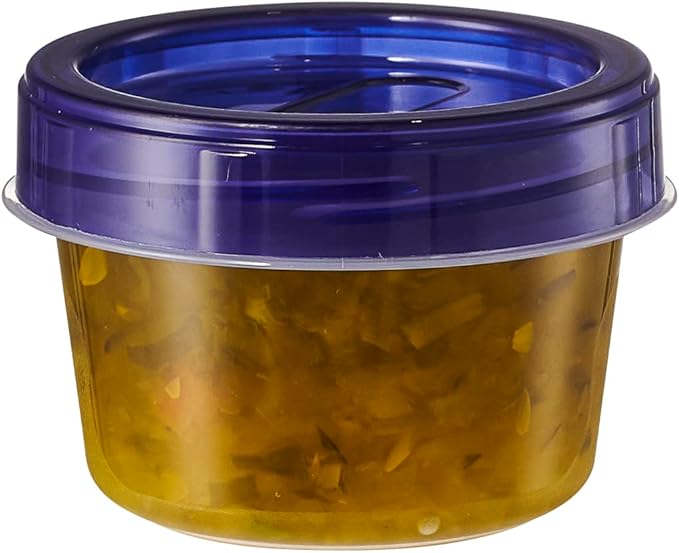 PLASTICPRO 12 Pack Twist Cap Food Storage Containers with Blue Screw on Lid- 4 oz Reusable Meal Prep Containers - Small Freezer Containers Microwave Safe Blue Plastic Food Storage
