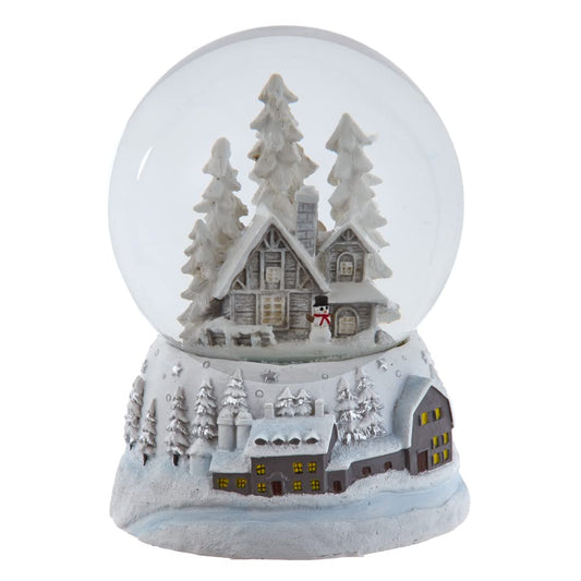 Kurt S Adler Snowy House Musical Snow Globe Plays Tune We Wish You A Merry Christmas