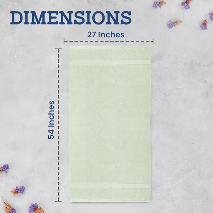 Casa Lino 4 Pack Bath Towels (27x54), 100% Pure Cotton, Luxury Bath Towels, Lightweight & Highly Absorbent, Quick Drying Towels for Bathroom, for Daily Use Bathroom, Light Sage