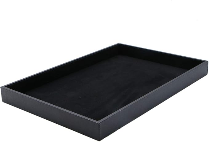 Black Velvet Stackable Jewelry Tray Showcase Display Stackable Necklace Bracelet Ring Showcase Display Empty Plate