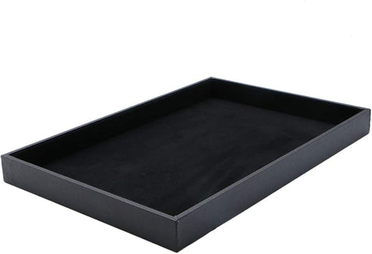 Black Velvet Stackable Jewelry Tray Showcase Display Stackable Necklace Bracelet Ring Showcase Display Empty Plate