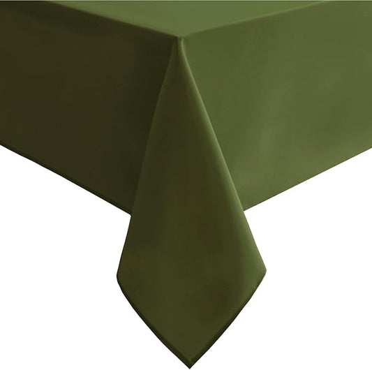 Hiasan Tablecloth for Rectangle Tables - Waterproof and Spillproof Washable Fabric Table Cloth for Dining Room Kitchen Party, 60 x 120 Inch, Olive Green