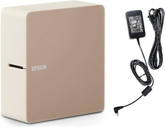 LABELWORKS Epson LW-C610PX Premium Portable Wireless Label Maker with AC Adapter - Ideal for Home, Crafts, and Organization