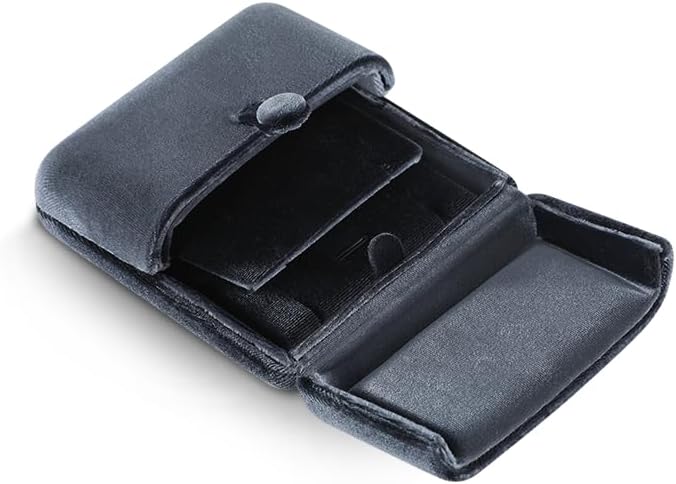 Necklace Jewelry Box，Velvet Earring Gift boxes Display，Valentine Necklaces Holder for Women，Men Earrings Storage Cases (Grey)
