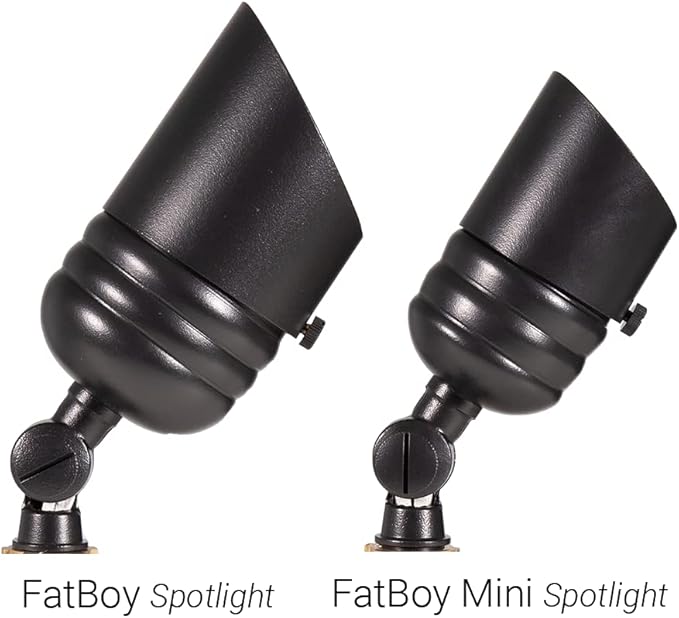 VOLT Fat Boy 12V Brass Outdoor Mini Spotlight (Black) for Low Voltage Landscape Lighting of Yard, Lawn, Garden, Patio, Trees & House
