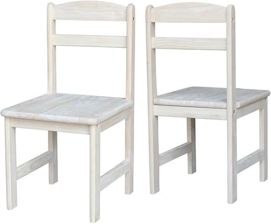 IC International Concepts Juvenile Chair, 13.75" W x 15" D x 27.5" H, Unfinished