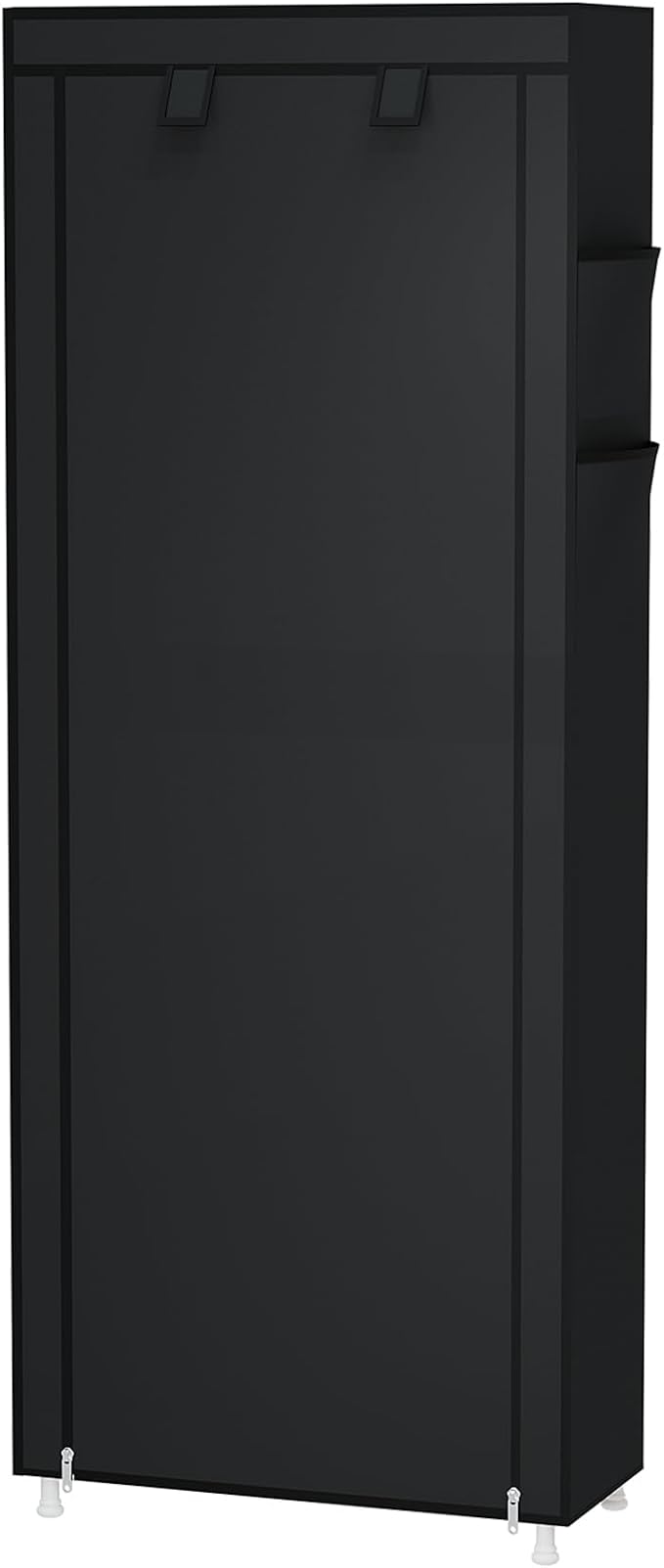 Calmootey 9 Tier Shoe Rack Organizer,Portable Shoe Shelf with Nonwoven Fabric Cover for Closet Hallway,Bedroom,Entryway,Black