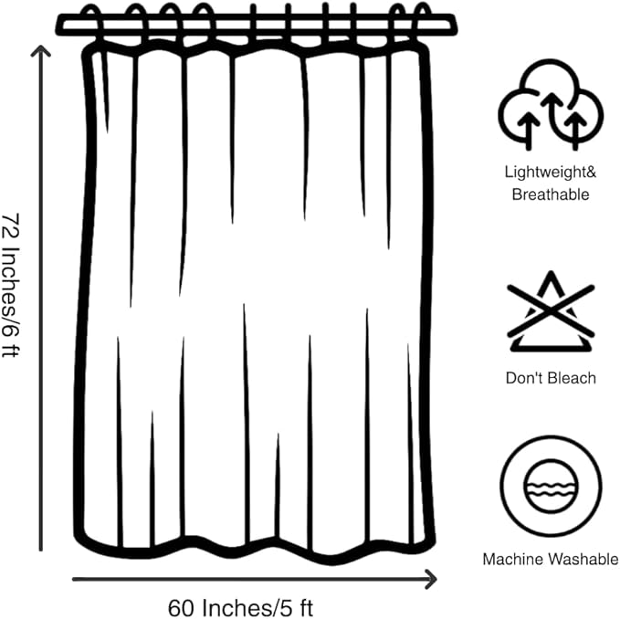 Eucalyptus Shower Curtain, Ombre Floral Leaves Plant Washable Fabric Bath Decor with 12 Hooks 72x72 inches, Moonlight Blue