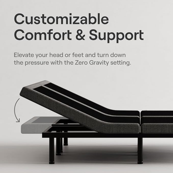 Nectar Twin XL Adjustable Base & 12” Hybrid Mattress (New Version) - Head & Foot Incline - Medium Firm Memory Foam & Coils - Cooling Layer - 3 Massage Settings - 365-Night Mattress Trial & Forever W