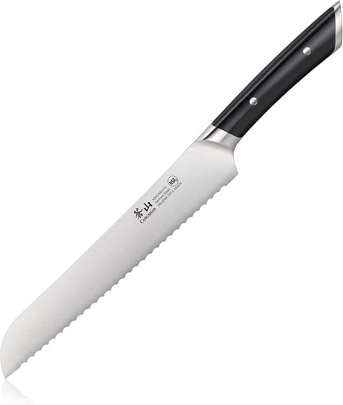 Cangshan HELENA Series 502476 German Steel Forged 8" Bread Knife (Black)