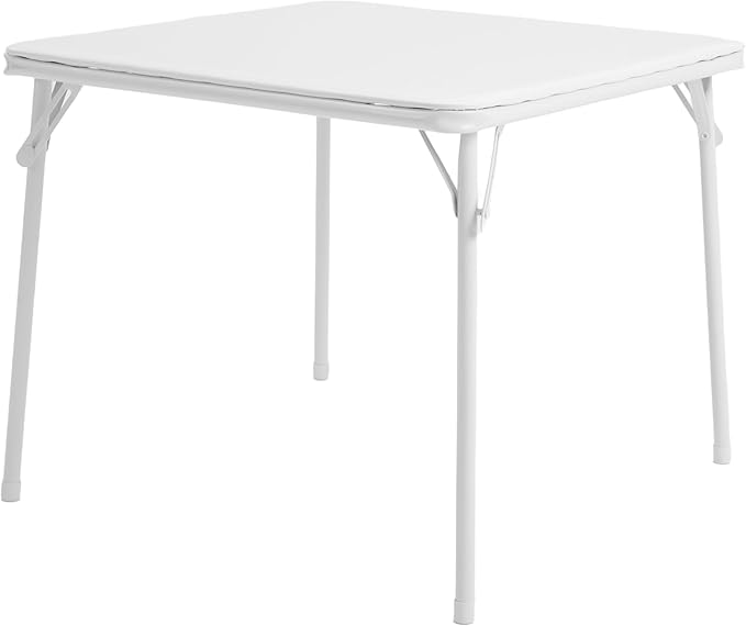 Flash Furniture Mindy Kids 5-Piece Folding Square Table and Chairs Set for Daycare and Classrooms, Children's Activity Table and Chairs Set, White