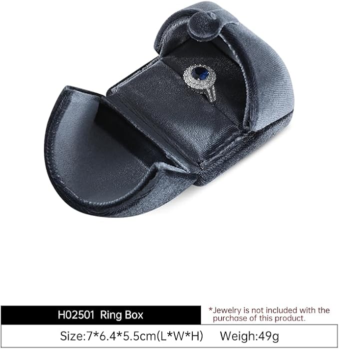 Velvet Ring Box，Engagement Jewelry Gift Boxes Holder for Women,Ceremony Rings Display for Proposal,Wedding Day Case (Grey)