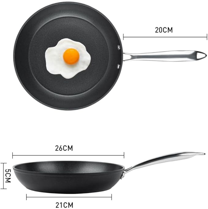 Frying Pan 10 Inch, Nonstick Frying Pan for Induction, 5-Ply Non Toxic Skillet with Stainless Steel Handle, Hard Anodised Aluminum Cookware, Oven Proof, Suitable for All Hobs