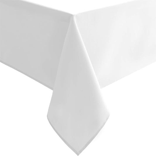 Hiasan White Tablecloth for Rectangle Tables - 70 x 140 inch - Waterproof, Spillproof & Wrinkle Resistant Washable Polyester Table Cloth for Dining/Party/Outdoor Picnic