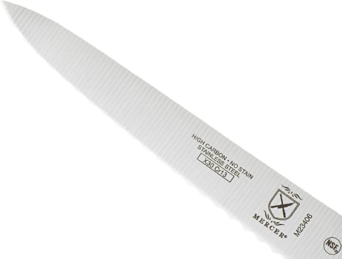 Mercer Culinary M23406 Millennia Black Handle, 6-Inch Wavy Edge, Utility Knife