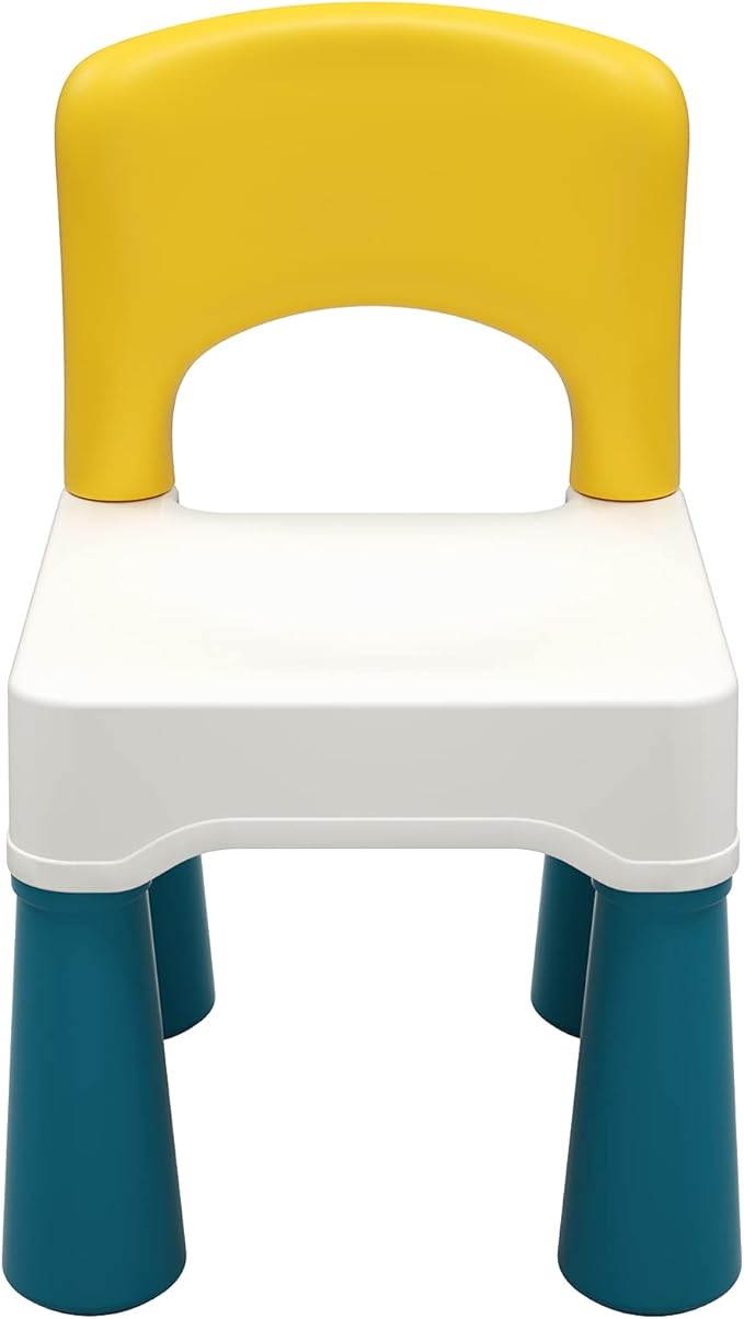 burgkidz Plastic Kids Chair, Durable and Lightweight, 9.3" Height Seat, Indoor or Outdoor Use for Ages 2 and Up (Macaron)
