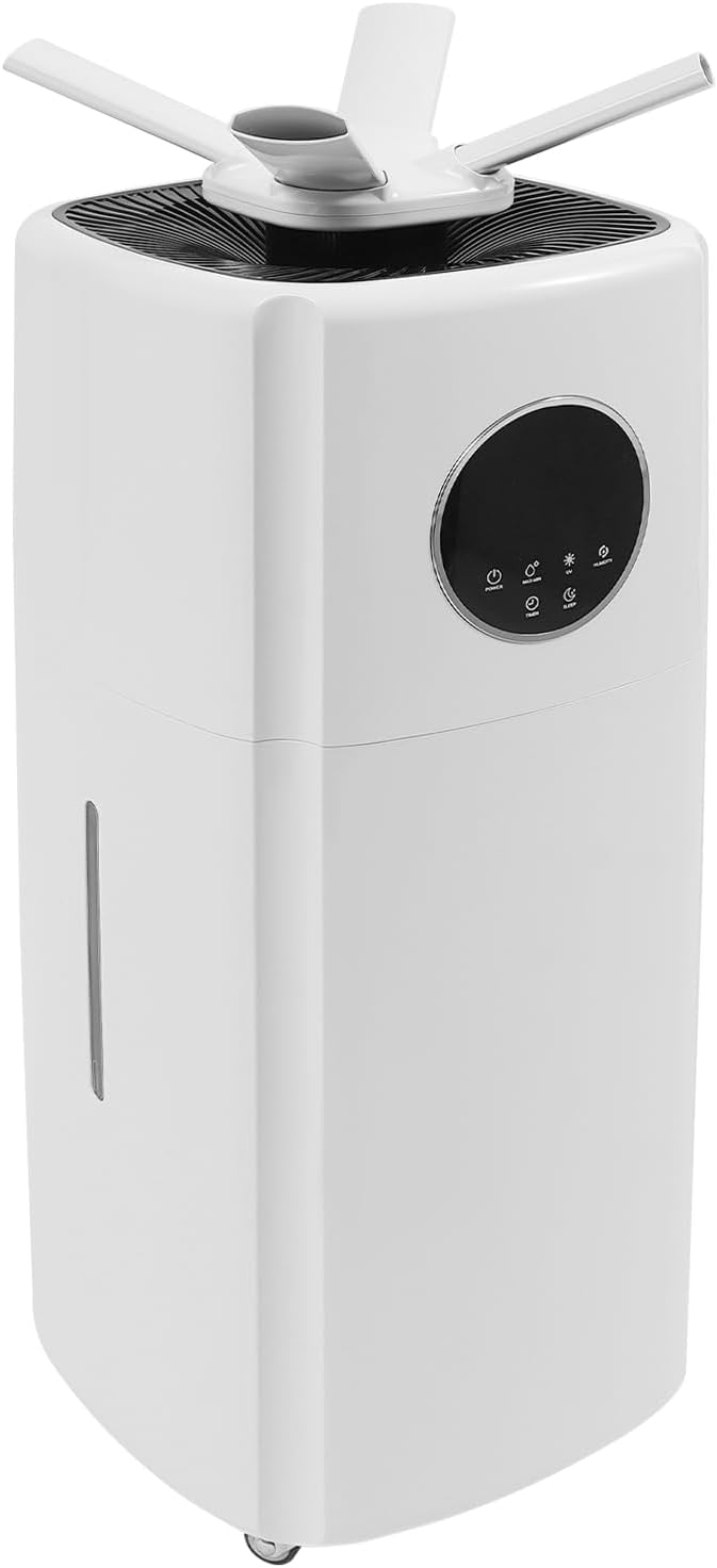 21L Commercial Humidifier for Large Room, 5.5Gal Whole House Ultrasonic Humidifier w/ 3 Mist Levels & Remote Control & Wheels &12-Hour Timer Top Fill for Home 3200ft²