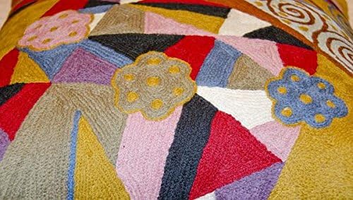 Klimt Yellow Modern Couch Pillow Cover | Gold Art Nouveau Pillows | Modern Chair Cushion| Contemporary Pillows | Modern Outdoor Pillow | Mid Century Chair Cushions | Handmade Wool Size 18x18