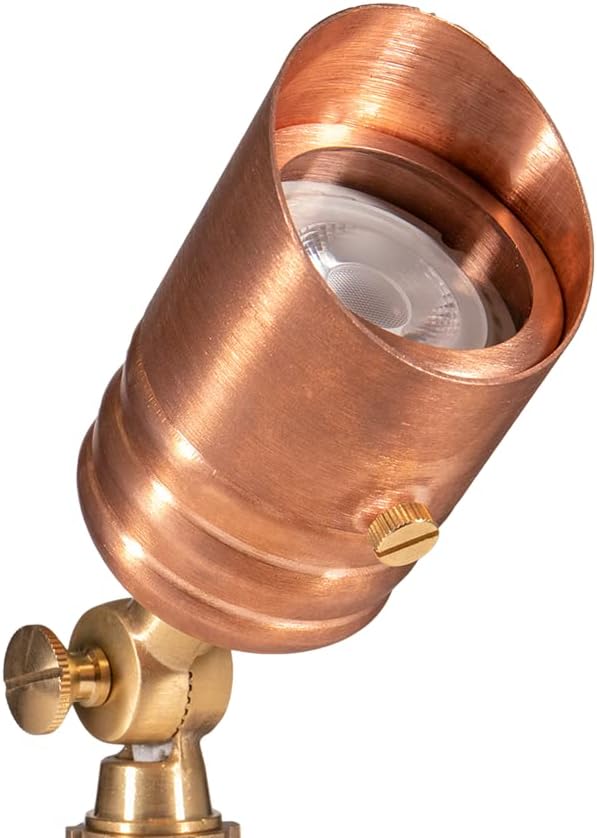 VOLT Fat Boy 12V Outdoor Mini Spotlight (Copper) for Low Voltage Landscape Lighting of Yard, Lawn, Garden, Patio, Trees & House