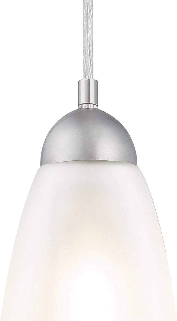 Westinghouse Lighting 6134600 Leeanne Traditional One Light Indoor Mini Pendant, Brushed Nickel Finish, Frosted Glass