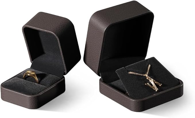 Ring Box, Leather Ring Case,Premium Mens Jewelry Box,Luxury Ring Box For Proposal,Brown Ring Boxes