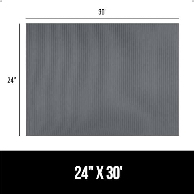 GORILLA GRIP DuraGuard Shelf Liner, 24x30 Non-Adhesive Cabinet Liners for Kitchen Drawers, Shelves, Refrigerator, Pantry Storage, Bathroom Closet, Durable Waterproof BPA Free Ribbed Plastic, Gray