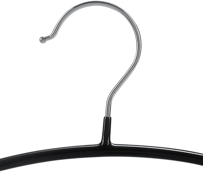 Tosnail 20 Pack Black Super Grippy Slip-Reducing Contour Shirt Hangers, Sweater Hangers, Dimple & Crease Free Hanger Solution - Black