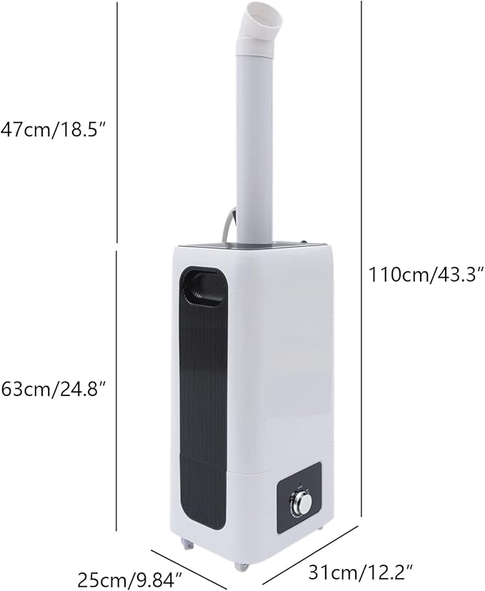 Industrial Ultrasonic Humidifier, 23.8L/6.29Gal Commercial Automatic Humidifier for 1614-2153ft² Rooms, 2000ml/h Mist Output, Fruits and Vegetables Preservation Sprayer