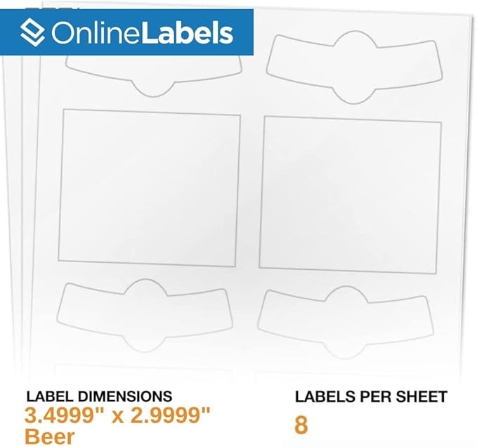 Beer Bottle Labels - 3.49 x 2.99 - Pack of 400 Label Sets, 100 Sheets - Inkjet/Laser Printer - Online Labels
