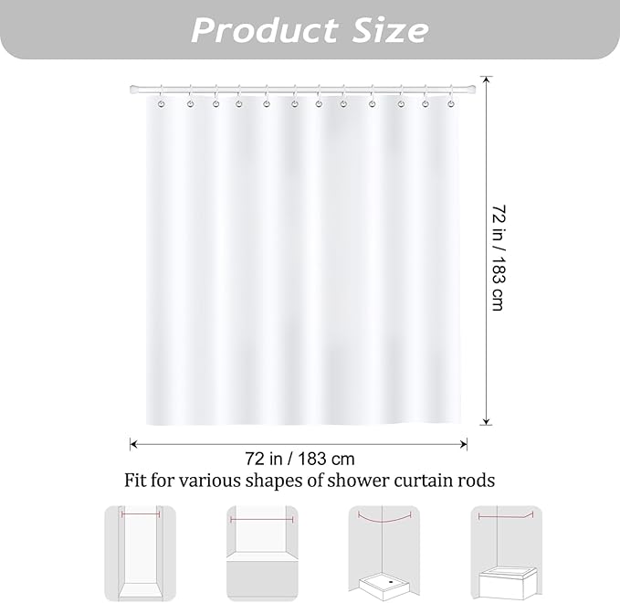 Bonhause Jellyfish Shower Curtain, Teal Blue Ocean Turtle Coastal Beach Bathroom Curtain 72x72 Inch Polyester Fabric Waterproof Bath Curtain with 12 Hooks