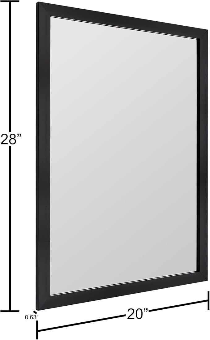 BOMINICA Rectangular Wall Mirror 20” x 28” Bathroom Mirror Framed Wall Mirror for Living Room, Vanity, Black