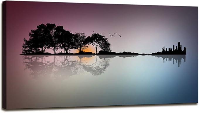 DZL Art A72674 Canvas Wall Art for Living Room Bathroom Wall Decor for Bedroom Kitchen Artwork Guitar Island Canvas Prints Man Cave Music Lover Gift