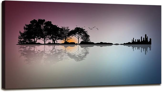 DZL Art A72674 Canvas Wall Art for Living Room Bathroom Wall Decor for Bedroom Kitchen Artwork Guitar Island Canvas Prints Man Cave Music Lover Gift