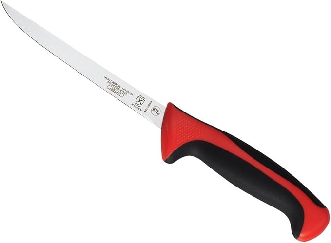 Mercer Culinary Millennia Color Handle Cutlery 6" Narrow Boning Knife Red