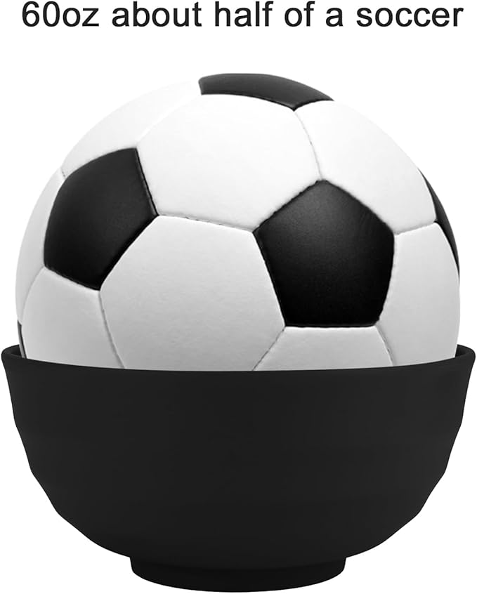 Homienly 60 OZ Salad Bowls,Large Soup Bowls Set of 8,Wheat Straw Bowl Sets,Unbreakable Large Serving Bowls,Big Cereal Bowl for Kitchen, Salad, Soup, Microwave and Dishwasher Safe Bowl - Black