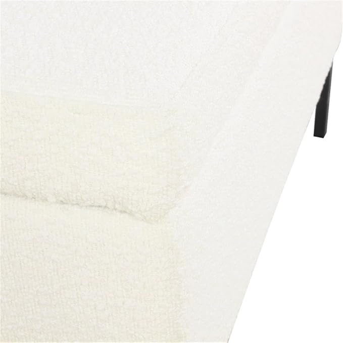 HomePop Upholstered Storage Bench with Metal Leg Home Décor|Bench with Storage for Living Room & Entryway - Cream Boucle