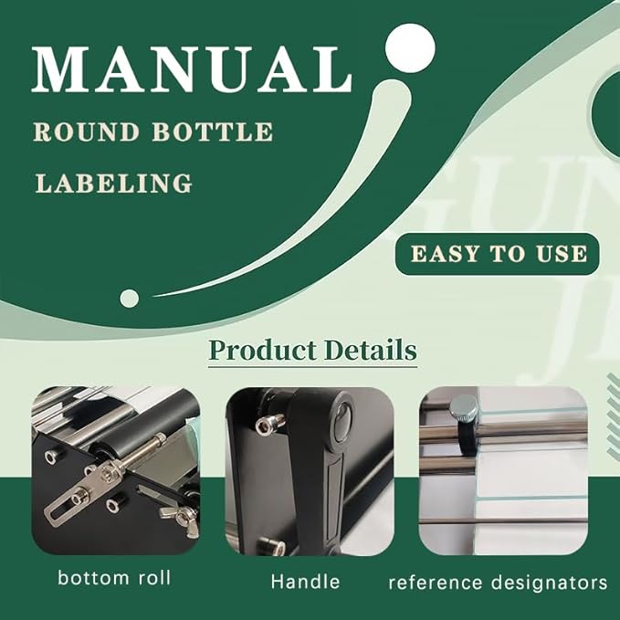 Manual Round Bottle Labeling Machine Beer Cans Wine Adhesive Sticker Labeler Label Dispenser Machine Packing Machine