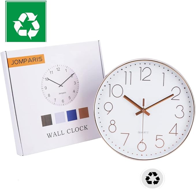 Large Wall Clock Decor for Pool Patio Home Bedroom Living Room (Blue 13.5 Inch)