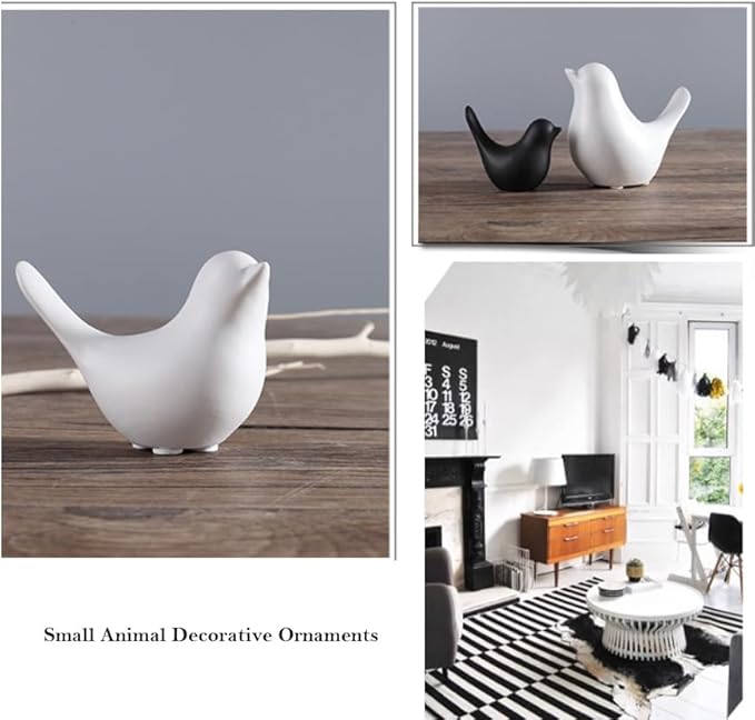 FANTESTICRYAN Small Animal Statues Home Decor Modern Style White Decorative Ornaments for Living Room, Bedroom, Office Desktop, Cabinets