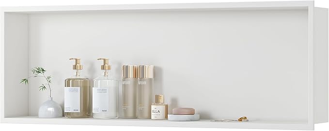 Stainless Steel Shower Niche 36" X 12", No Tile Needed Wall Niche, Recessed Shower Shelf for Bathroom Storage, Matte White