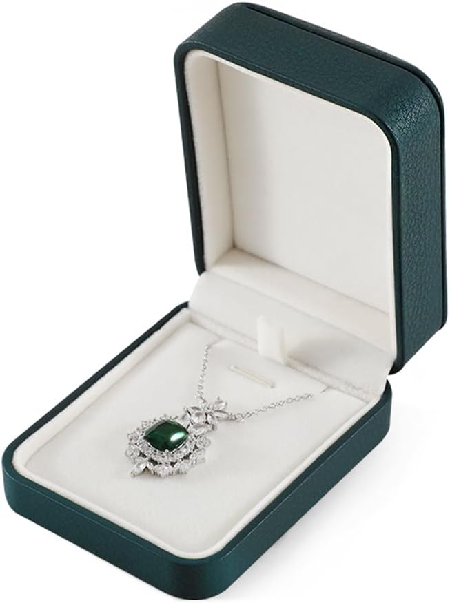 Pendant Necklace Box, Leather Mens Jewelry Box, Necklace Gift Box For Engagement,Wedding,Anniversary,Birthday,Valentine'S Day