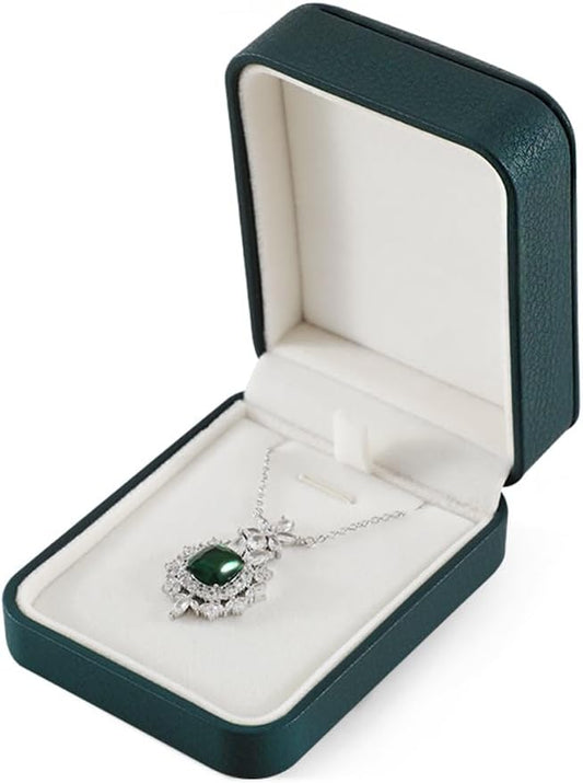 Pendant Necklace Box, Leather Mens Jewelry Box, Necklace Gift Box For Engagement,Wedding,Anniversary,Birthday,Valentine'S Day