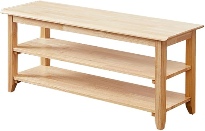 XKZG Storage Bench Wooden Shoe Rack Bench Simple Style Wood Entryway Bench (Natural,39.4")