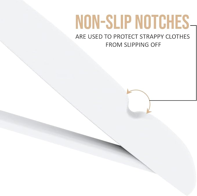 Utopia Home Premium Wooden Hangers 20 Pack - Durable & Slim Coat Hanger - Suit Hanger with 360-Degree Rotatable Hook - Wood Hangers with Shoulder Grooves (White Color)