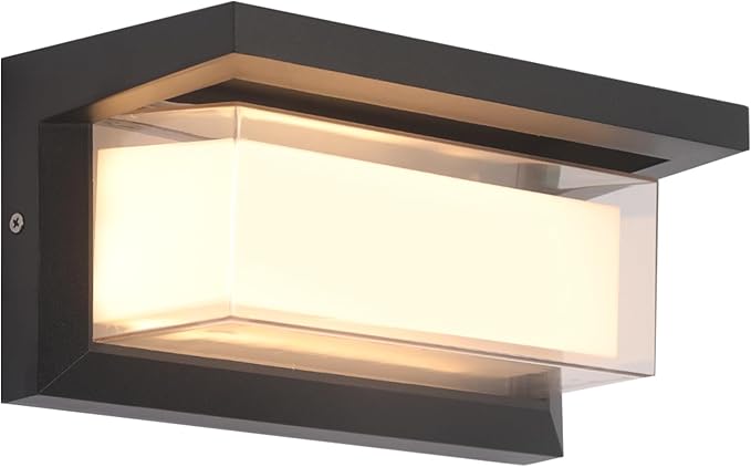 Outdoor Porch Light 24W Outdoor Wall Sconce Lights 3 Color 3000K/4000K/6500K Outdoor Light Fixture 2100LM IP65 Waterproof for House Garage Exterior Lighting fixtures Backyard Garden 1 Pack