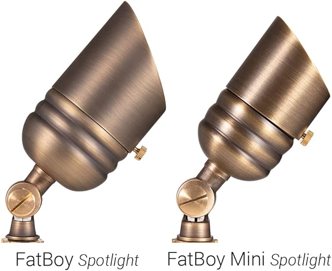 VOLT Fat Boy 12V Brass Outdoor Mini Spotlight (Bronze) for Low Voltage Landscape Lighting of Yard, Lawn, Garden, Patio, Trees & House