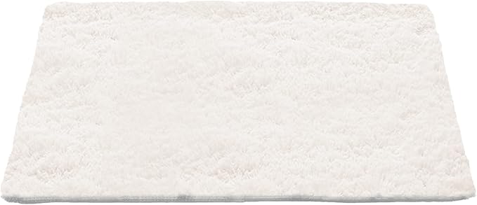 TTLOJ Rectangle Rug for Play Tent, Decorative Area Rug, Fluffy Soft Mat Pad for Kids Room Playhouse Nursery Room, Children Room Decor Dormitory Velvet 50.5" Lx38.5 W White