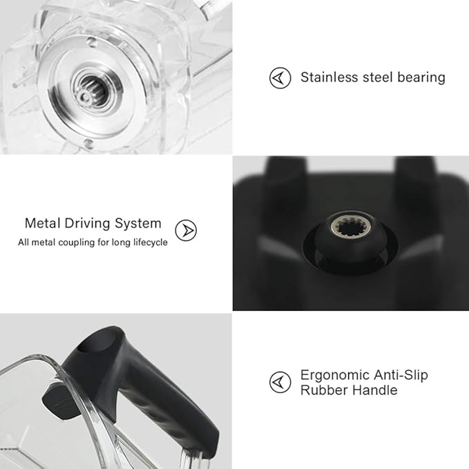 BioloMix Professional Countertop Blender Smoothie Mixer with 68Oz BPA Free Pitcher, Smart Timer And Pre Programed Peak 2200W Power Mixer With 8 Blades for Crushing Ice, Frozen Dessert