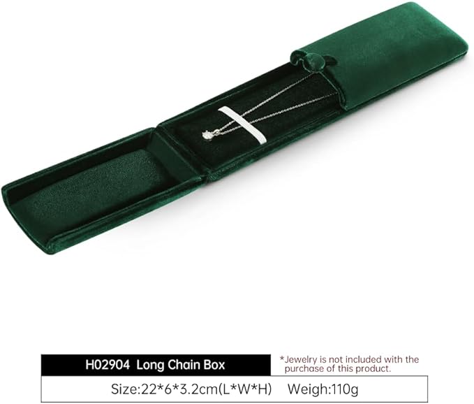 Bracelet Jewelry Box，Velvet Gift Boxes for Women，Men Valentine Necklace Long Display Cases (Green)